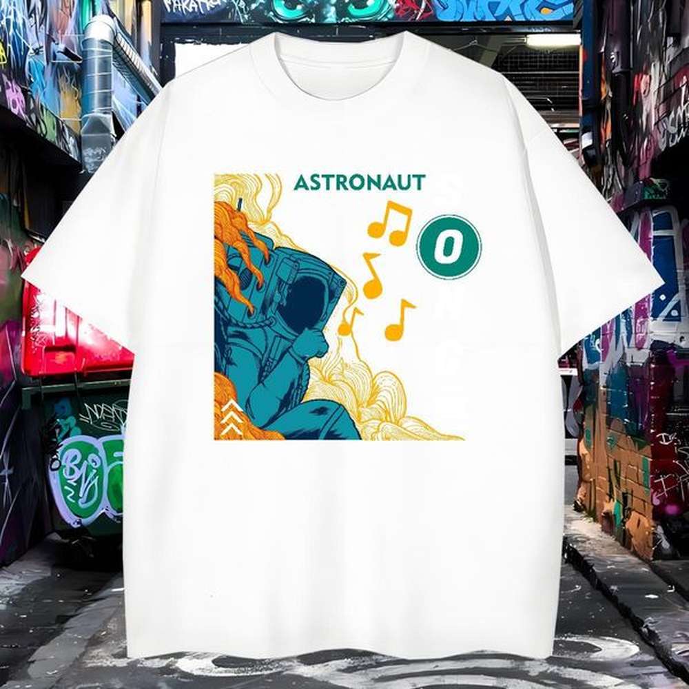 Mens T Shirts 100% Cotton 230g cosmonaut Home Outdoor Short Sleeve O-Neck DIY Printed Men Tops Tees 2024 DIY Loose Top Tees
