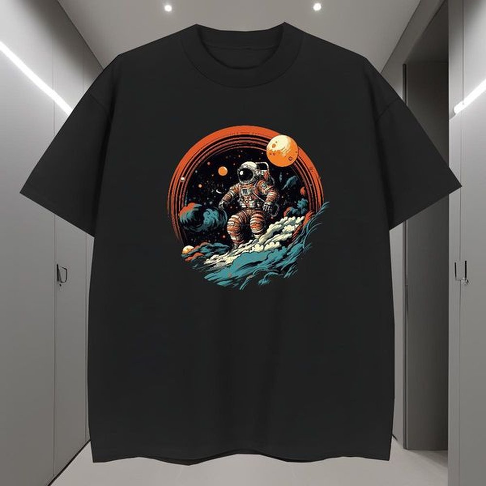 Mens T Shirts 100% Cotton 230g universe Street wear Hip Hop Breathable Skull Tshirts Classic Popular Tee Shirt