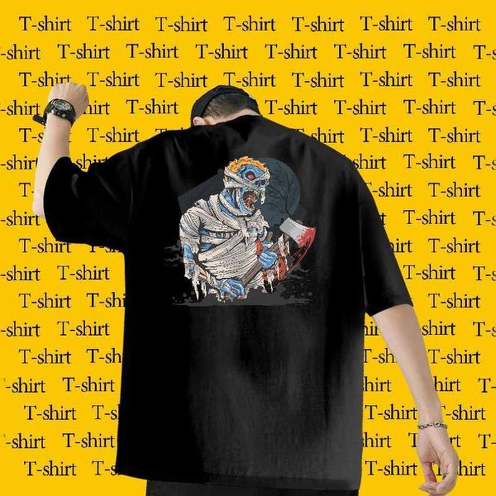 2024 Mens T Shirts 230g Cotton Halloween Beach Clothes Breathable Short Sleeve Popular Men Tshirts Anime Print