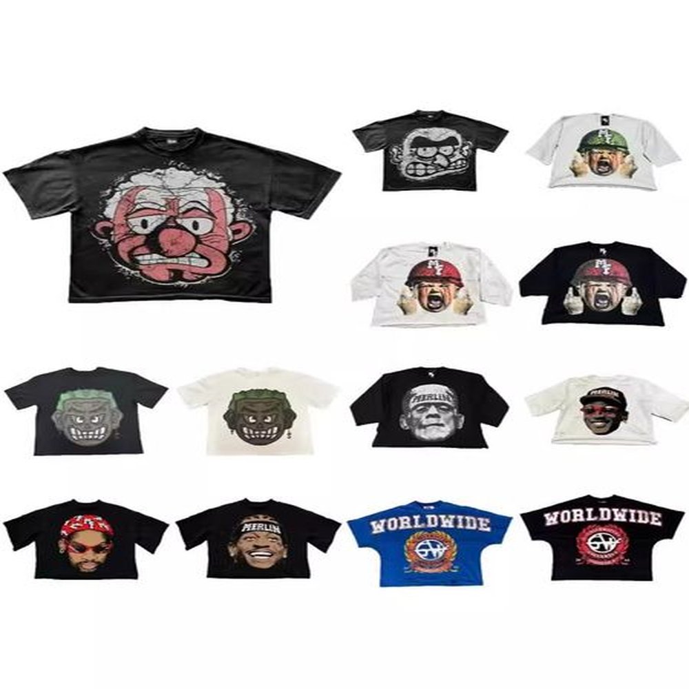 Mens T Shirts Hearyweight cotton DTG Street Boy Harajuku Laugh Girl Graphic For Men Oversized Streetwear All Cotton Couples Tops Clothing An