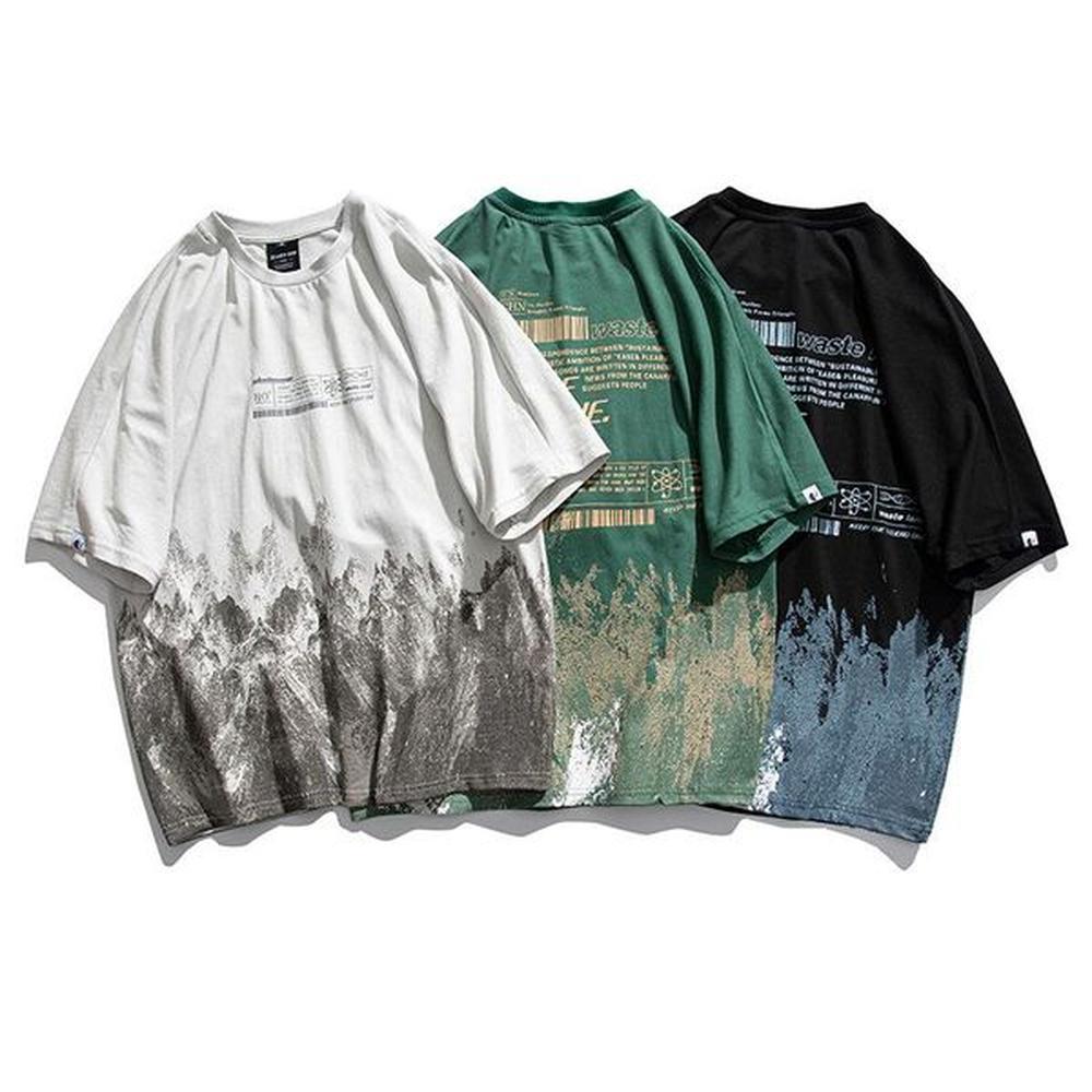 Men's T Shirts 2023 Summer Men Streetwear Tie Dye Mens Cotton Vintage Printed Hip Hop Shirt Male Black Tees