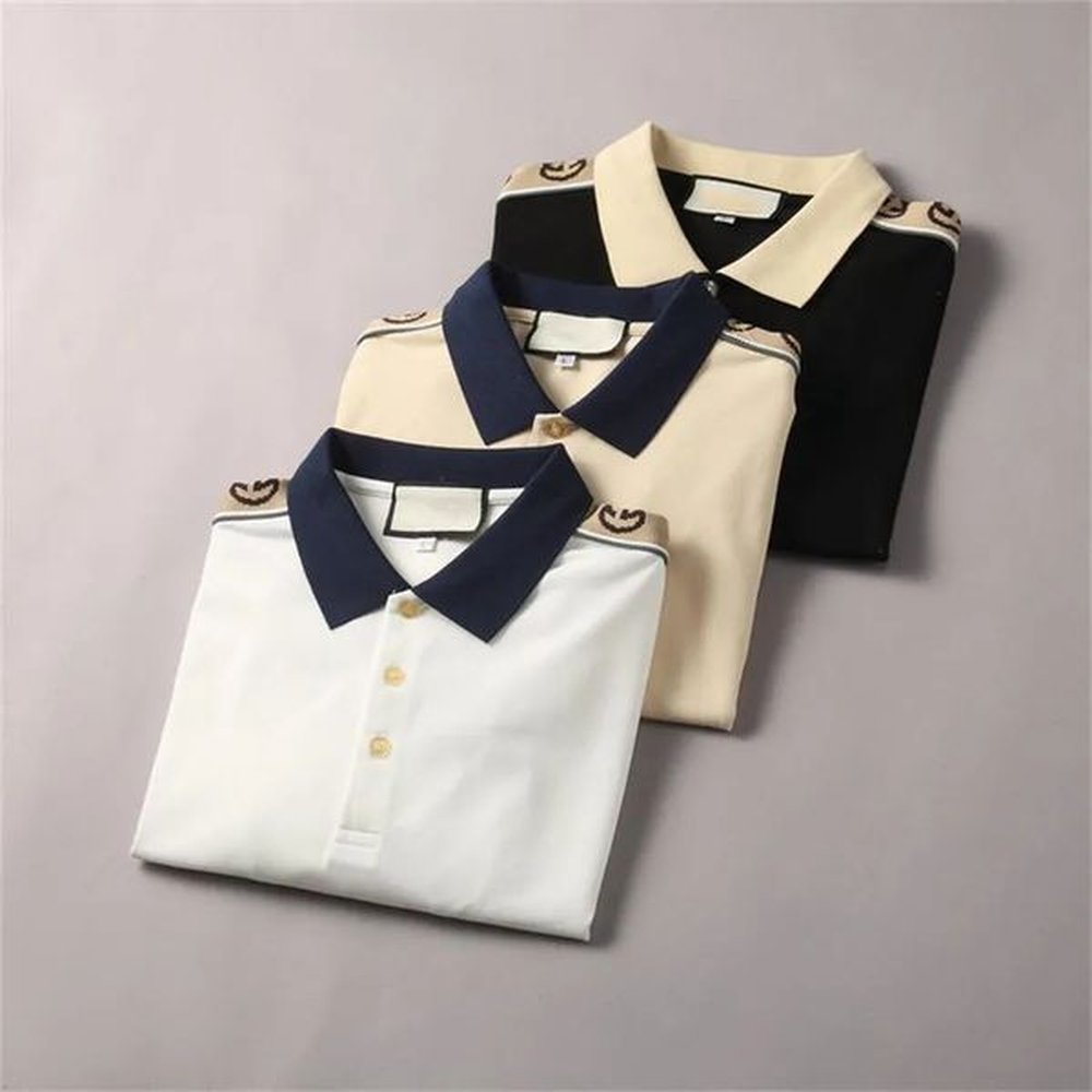 Men's Tea Polo T-shirt Fashion Famous Designer Casual Embroidery Letter Pattern Men's Lover Short sleeved Top Summer Dress