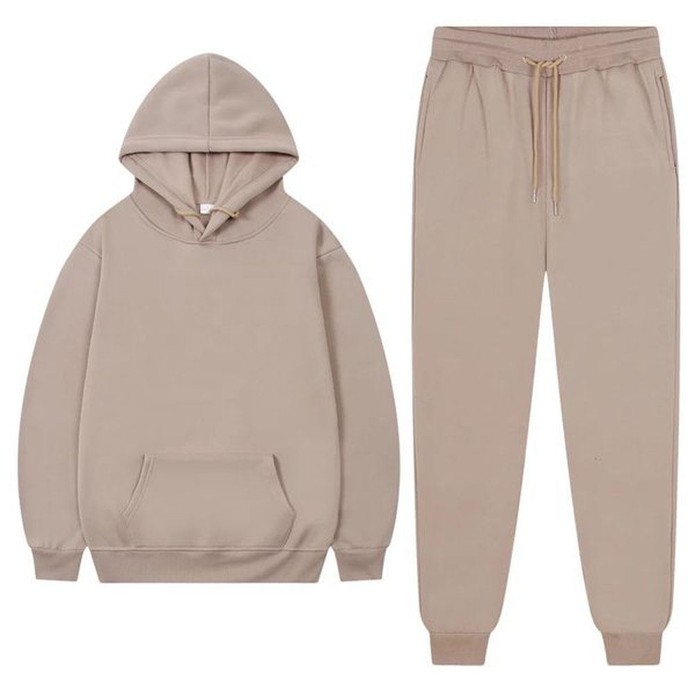 Mens Tracksuit Winter Fleece Sports Suit For Men Oversize Hooded Trouser Autumn Winter Fleece Female Warm Suits Unisex 241220