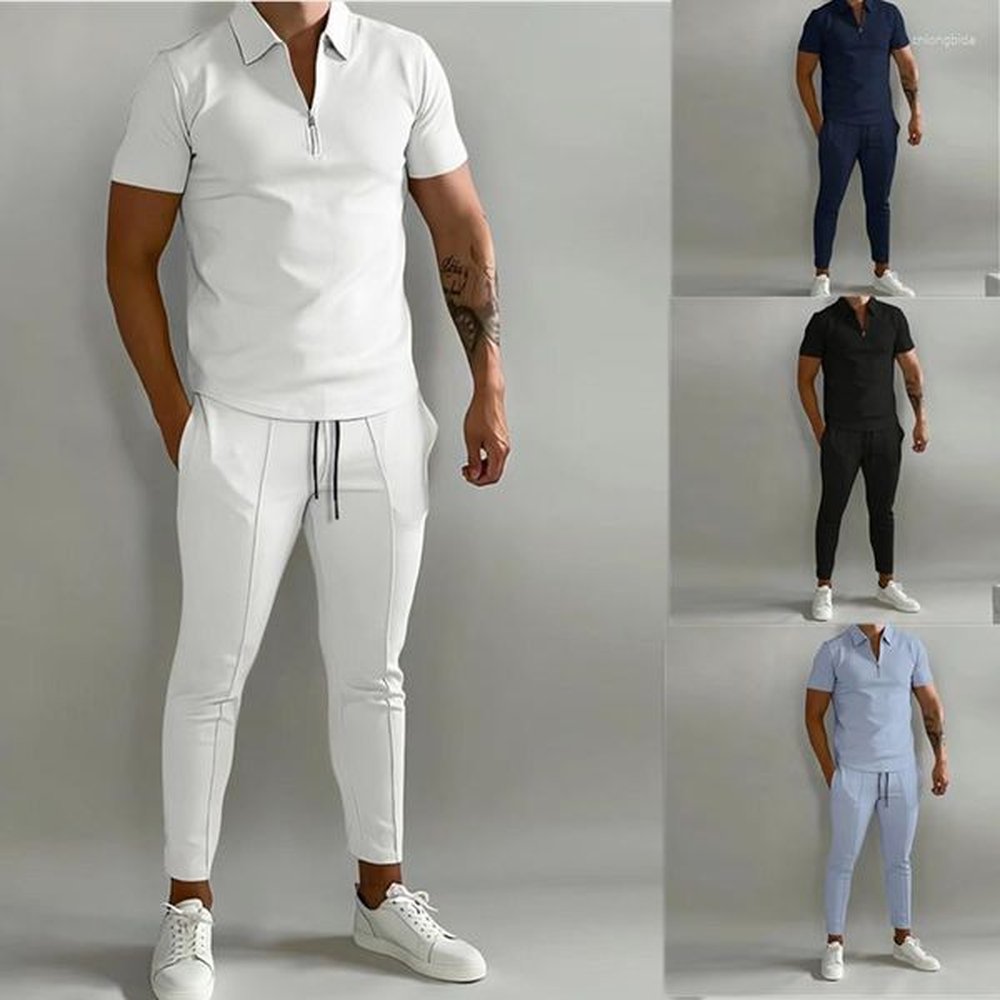 Men's Tracksuits Fashion Men Clothing Sets Summer Slim Fitting Trend Youth Casual Sports 2Pcs