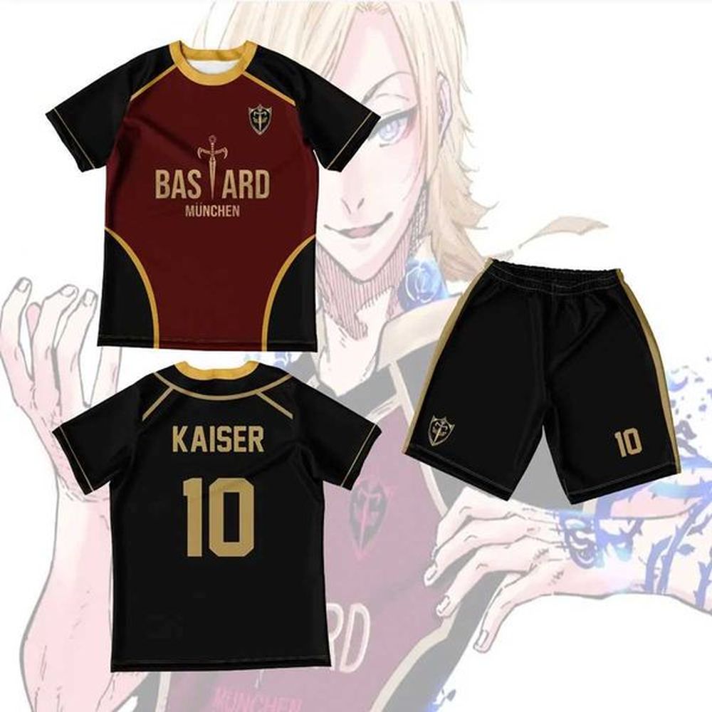 Men's Tracksuits Futsal Football Pattern VL Replica Blue Lock Anime Bastard Munich Mens Short All Shorts Set Street Sportswear Customiz