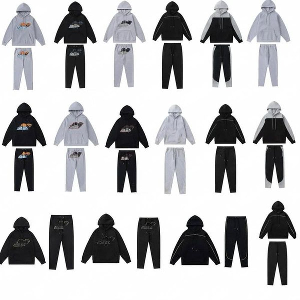 Men's Tracksuits FW Men Women Tracksuit Brand Printed Streetwear Sportswear WarmTwo Pieces Set Hoodie Pants Jogging Hooded G221010