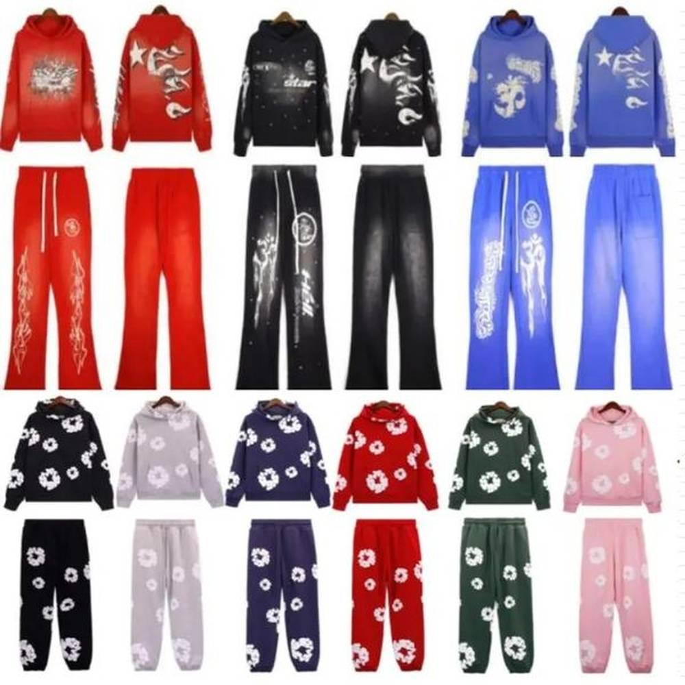 Mens Tracksuits High Street Oversize Sweatshirts Jogger Pants Men Designer SweatSuits Hoodies Jackets Fashion Sportswear Jogging Suits S-2XL
