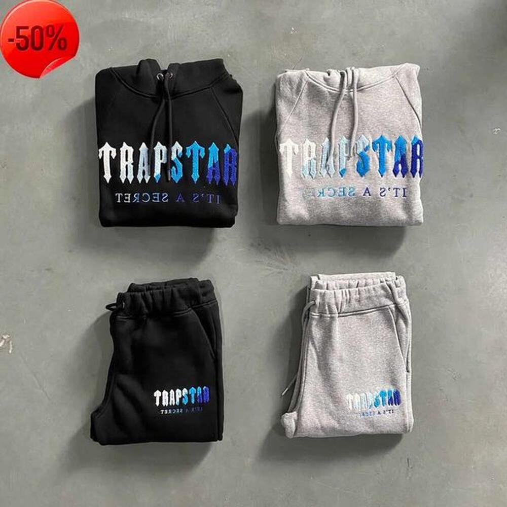2024 Men's Tracksuits Men Designer Trapstar Activewear Hoodie Chenille Set Ice Flavours 2.0 Edition 1to1 Top Quality Embroidered Size X