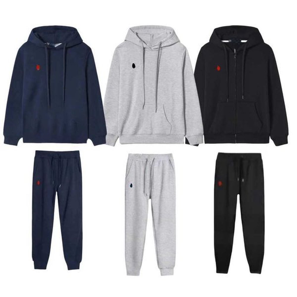 Men's Tracksuits Men Women Small sweatshirts Top pants pocket Hooded Outerwear mens womens Hoodies casual suits zipper Strtwear Sports