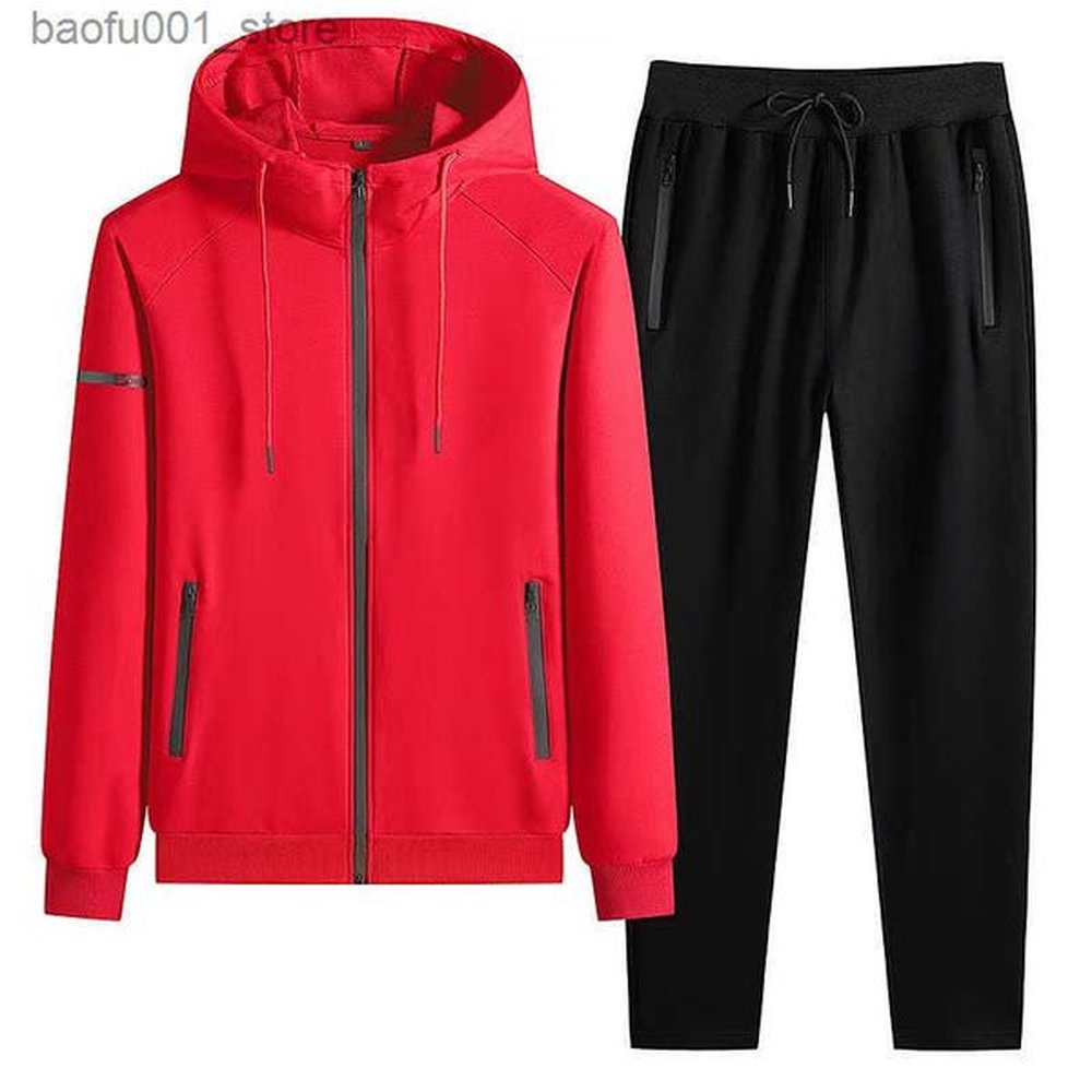 Men's Tracksuits mens jacket Spring and Autumn Tracksuits Fashion Classic Jacket Solid Casual Sports Suit Is Land Mens Two Piece Hooded