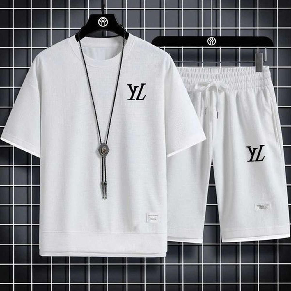 Men's Tracksuits Mens T-Shirt Sets And Shorts Fashion Mens T-shirt Short Sle+Shorts 2-Piece Set Casual Sport Man Suit J241207