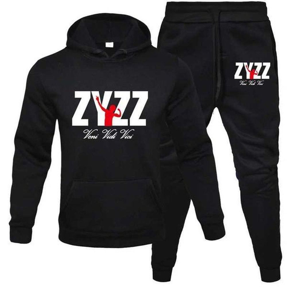 Men's Tracksuits New mens clothing zipper sports shirt set mens track suit hooded sweatshirt two-piece+pants sports shirt autumn and wi