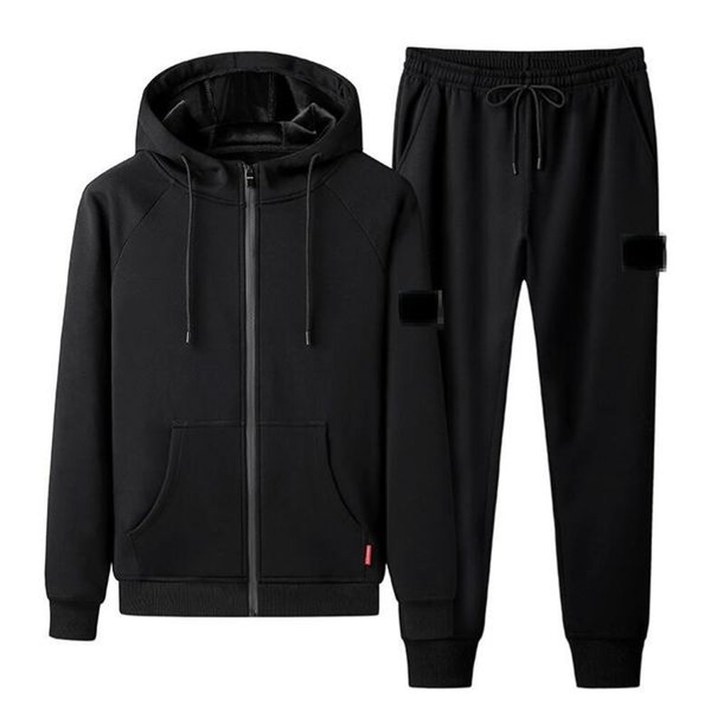 Men's Tracksuits Spring and Autumn Tracksuits Stone Fashion Classic Jacket Solid Casual Sports Suit Is Land Mens Two Piece Hooded Zippe