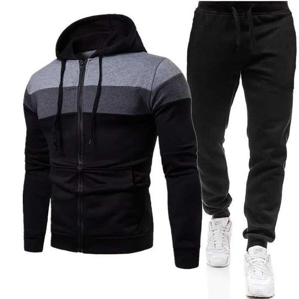 Men's Tracksuits 2024 Spring/Summer Dot Street Dress Zipper Hoodie+Sports Pants 2-piece Set Mens Sportswear Casual Jogging Outdoor Set
