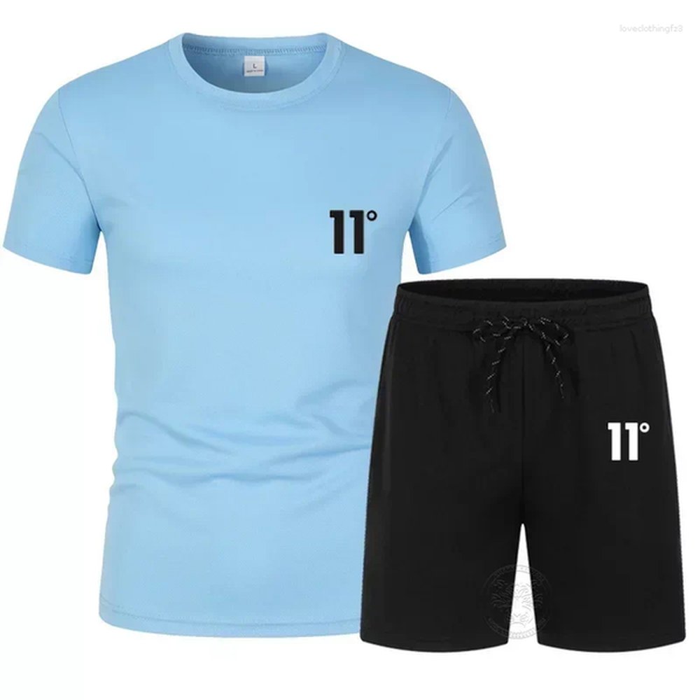 Men's Tracksuits Summer Running Training Fiess Set Fashion Printed T-shirt Shorts Casual Elastic Mesh Breathable Two-piece S-4XL