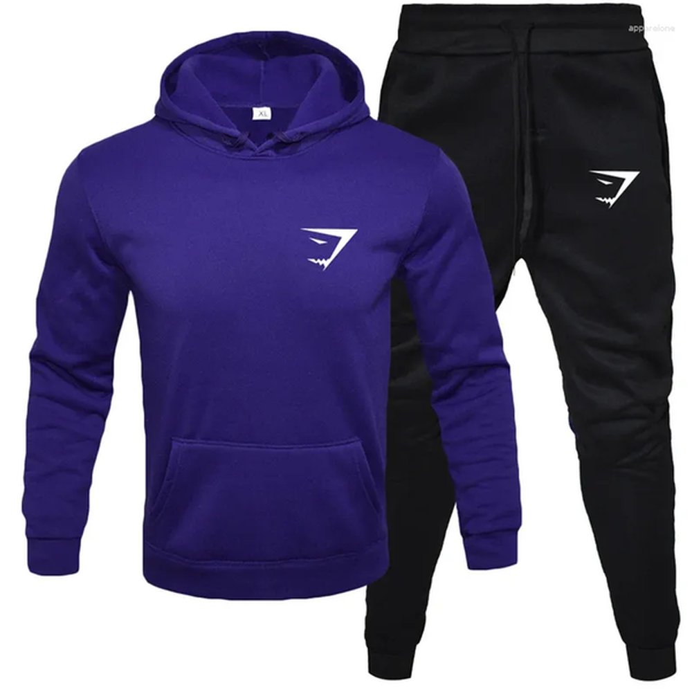 Mens Tracksuits Tracksuit Jogger Sportswear Casual Sweatershirts Sweatpants Pullover Solid Color Hoodies Sports Suit