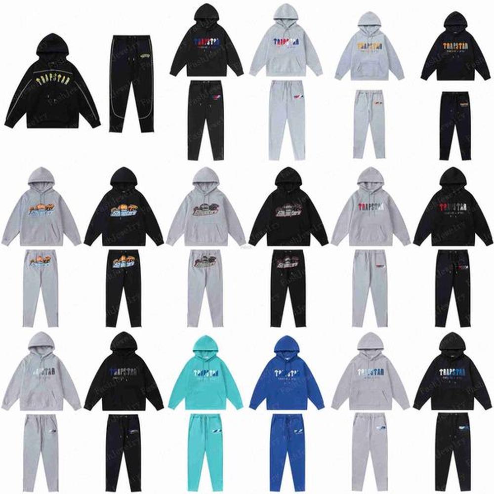 Mens trapstar tracksuits sweater trousers set designer hoodies streetwear sweatshirts sports suit embroidery plush letter decoration thick H
