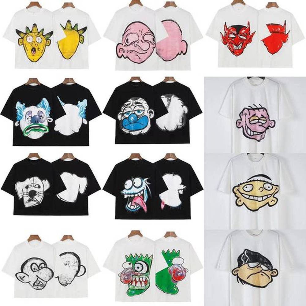 Mens tshirt American High Street Hip Hop Collection Billionaire Club Boys Big Head Cartoon Funny Print Round Neck