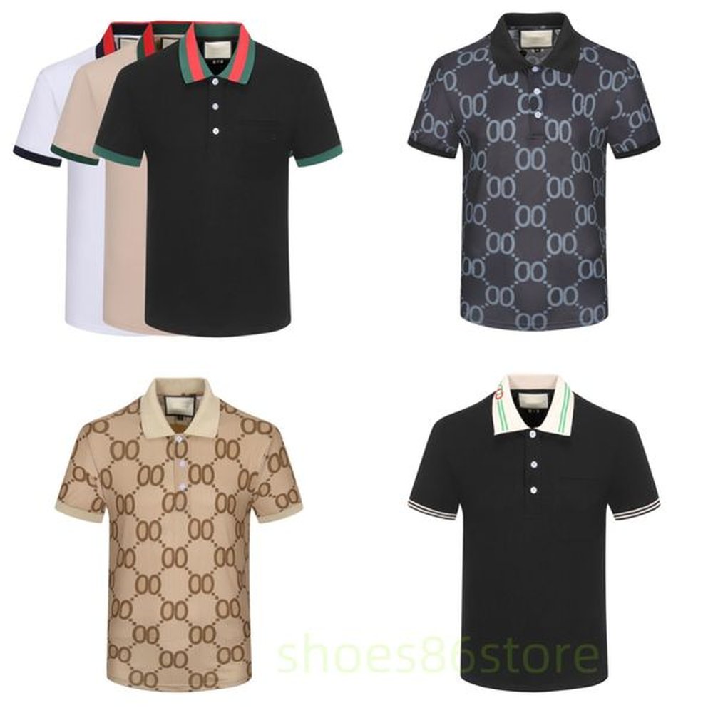 Mens T-shirt 2024 Italy POLOT Shirt Fashion Men Polo Shirts Short Sleeves Casual Cotton T-shirts High Quality Casualetter Down Collar Tops D