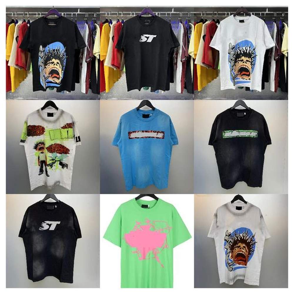 Men's T-shirt O-Neck Designer Printing Short Sleeve Fashion American Style Unisex Casual Loose Breathable Shirt
