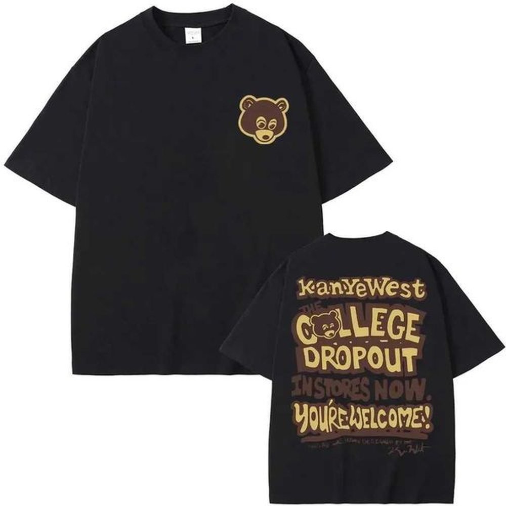 Men's T-Shirts Best Famous University Dropout Graphic T-shirt Mens Hip Hop Rap Retro T-shirt Plus Size Womens Clothing H241126