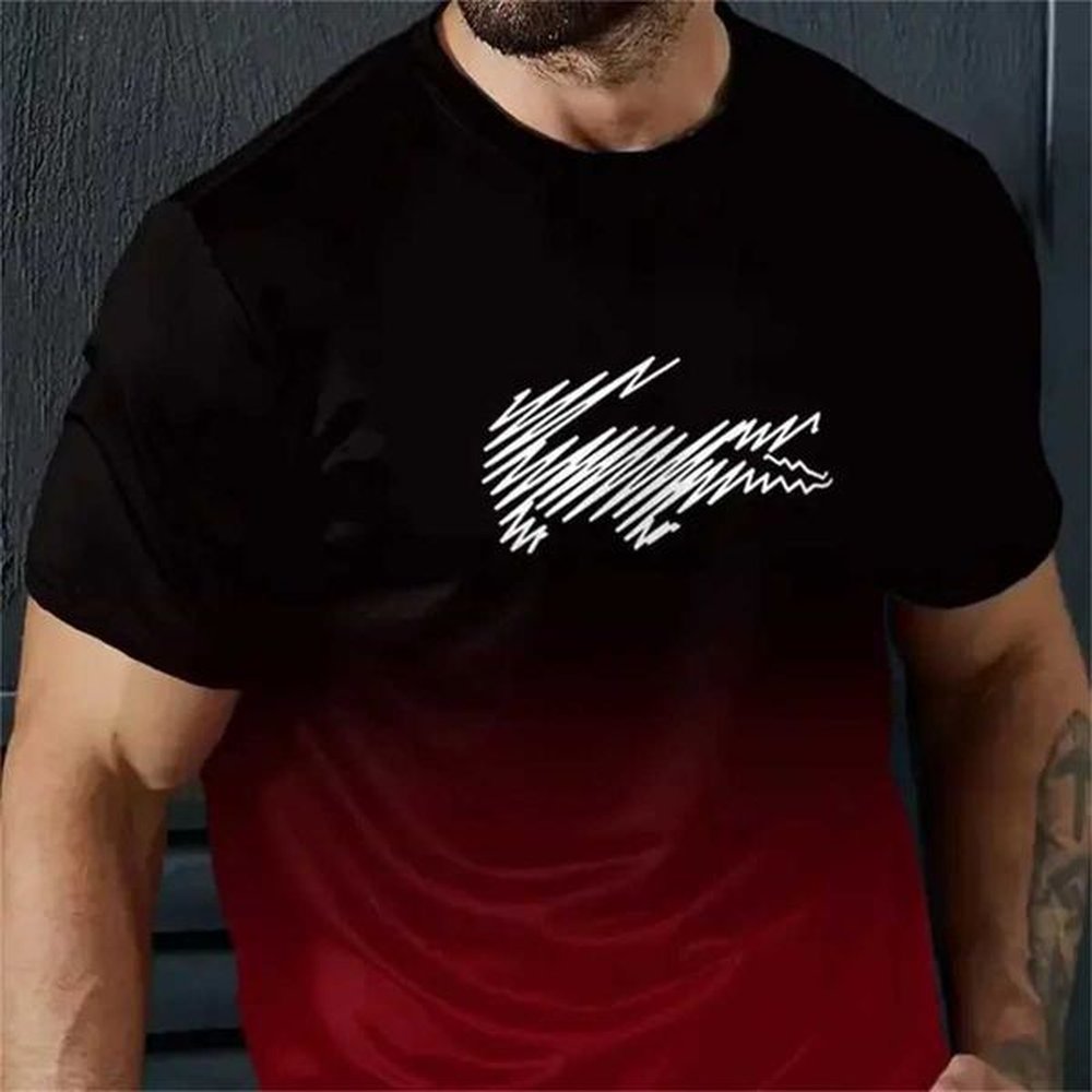 Men's T-Shirts Casual mens summer crocodile pattern short Slyved T-shirt 3D printed Ts outdoor oversized mens clothing new T-shirt H251