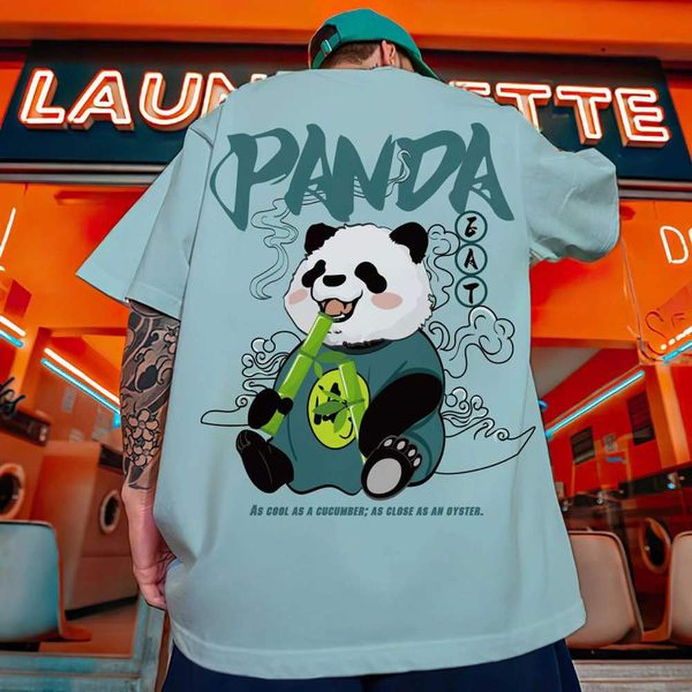 Men's T-Shirts Chinese New Year Mens T-Shirt 3d Panda Printed Male Clothing Summer Casual Short Sleeve Top Loose Oversized T-Shirt Stre