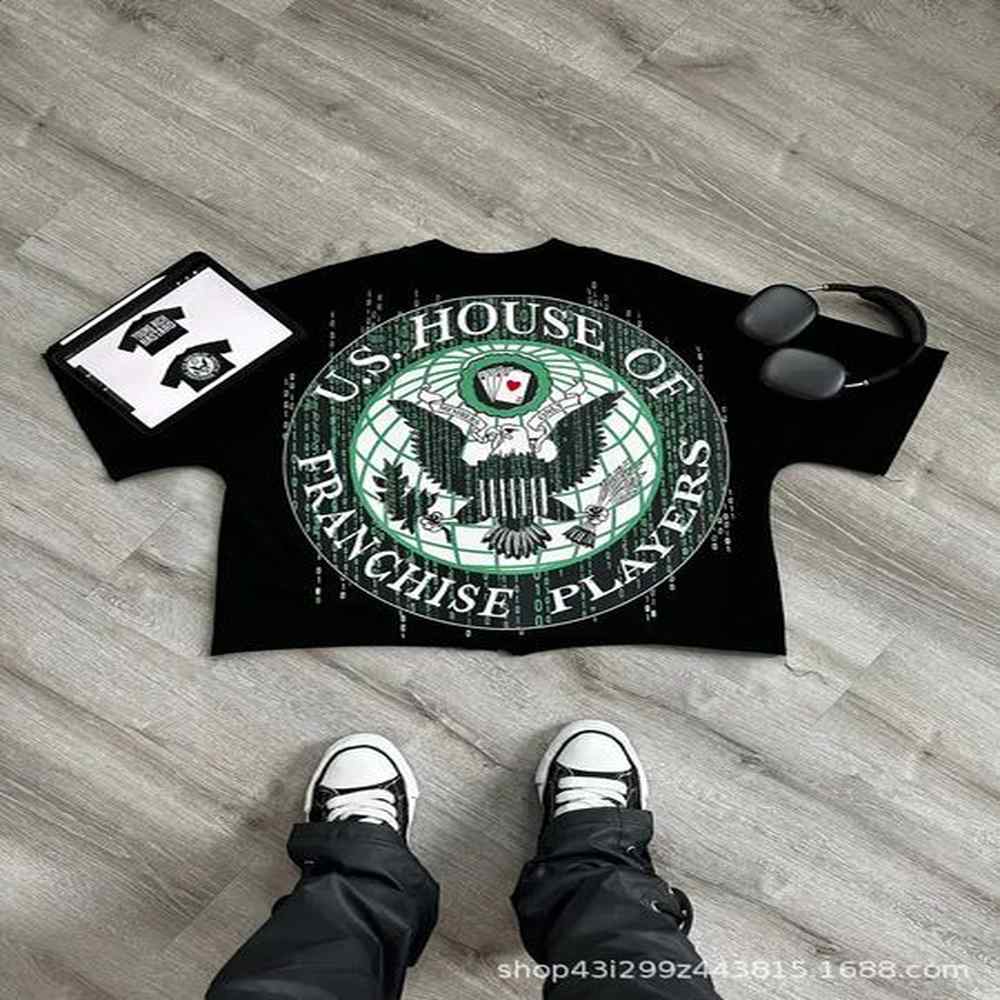 Mens T-Shirts Classic Letter Print Cotton T Shirts Streetwear Casual Clothing Oversized Cropped Men Short Sleeve Tops Y2K Tees 24082 Dhzkt