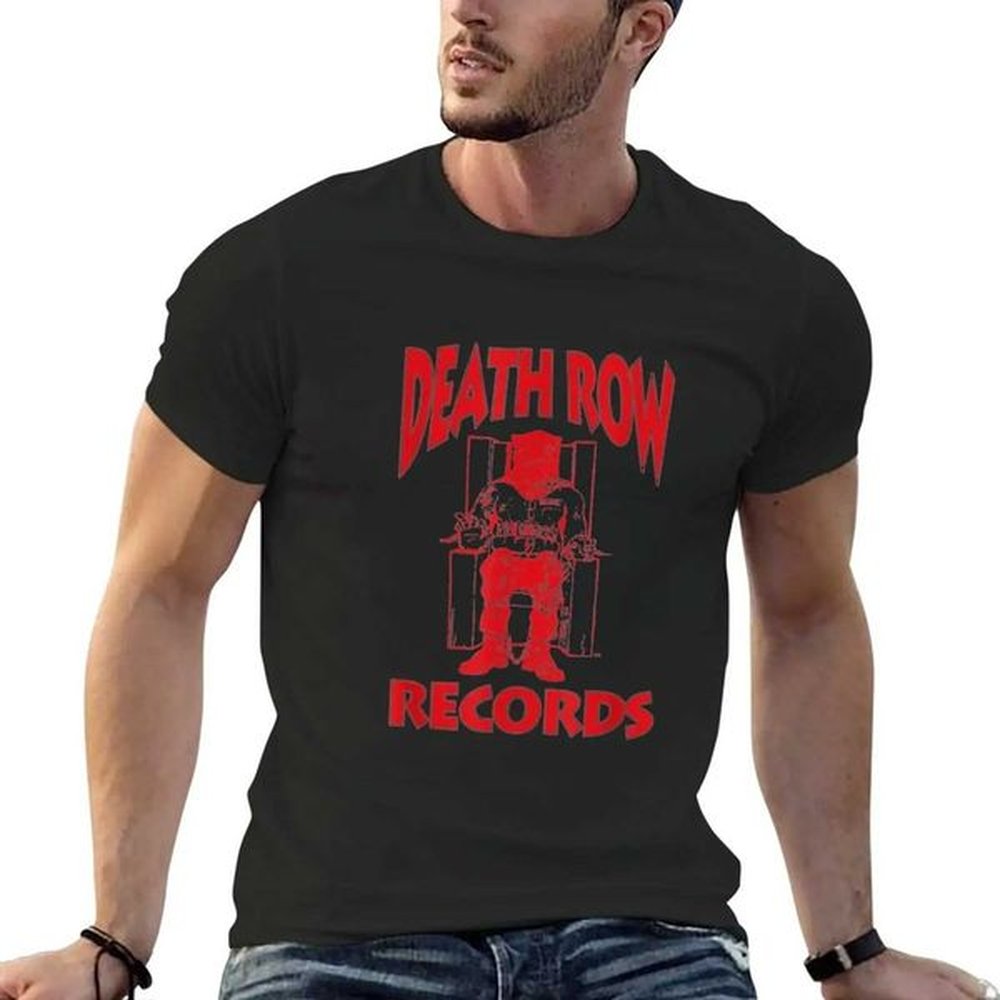 Men's T-Shirts Death row records red T-shirts sweaters graphics mens plain T-shirtsL2405