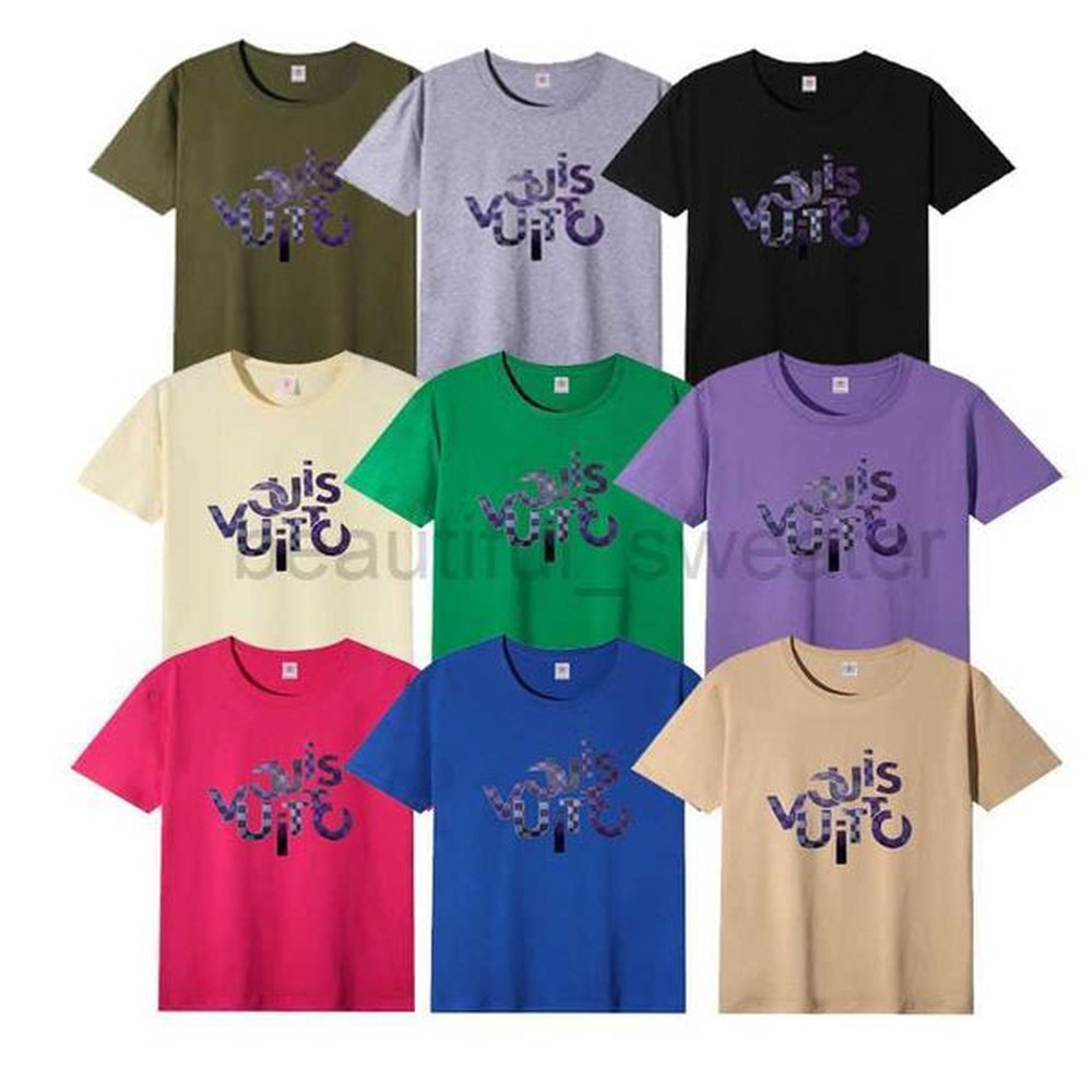 Men's T-Shirts designer pure cotton t-shirt men's and women's base shirt solid color round neck short sleeved loose casual pl