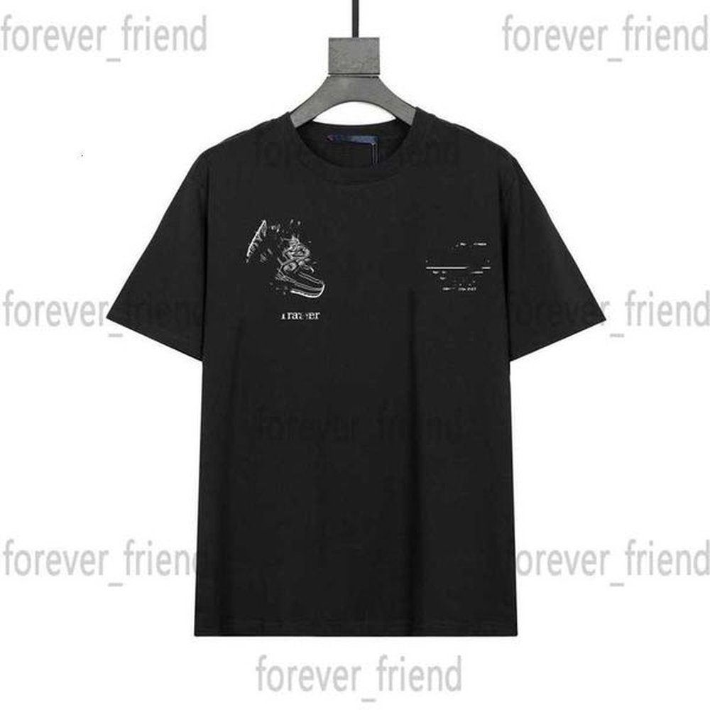 Men's T-Shirts designer V Home 2024 New Cartoon Printed Short sleeved T-shirt Simple, Fashionable, Versatile, Loose fit Couple Same Sty