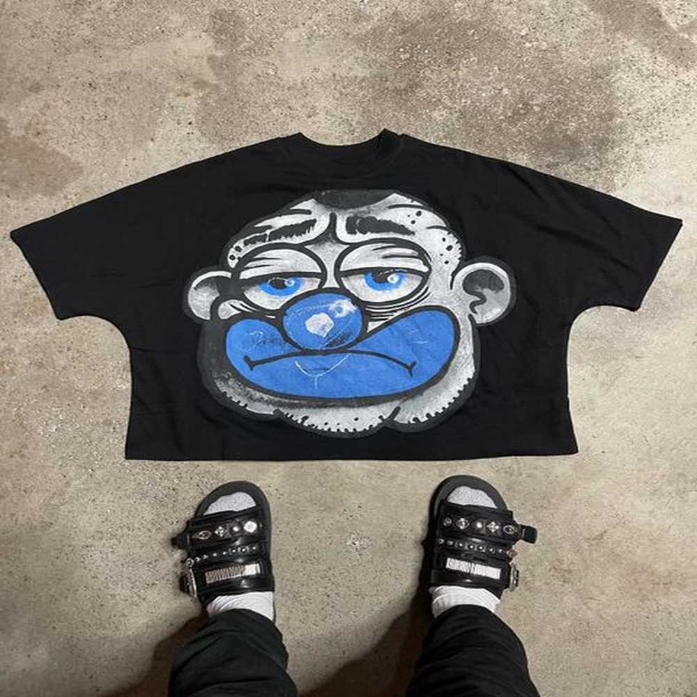 Men's T-Shirts Fashion Boxy Fit Tee Creative Cartoon Parody Print T-Shirts Loose Round Neck Tops Streetwear