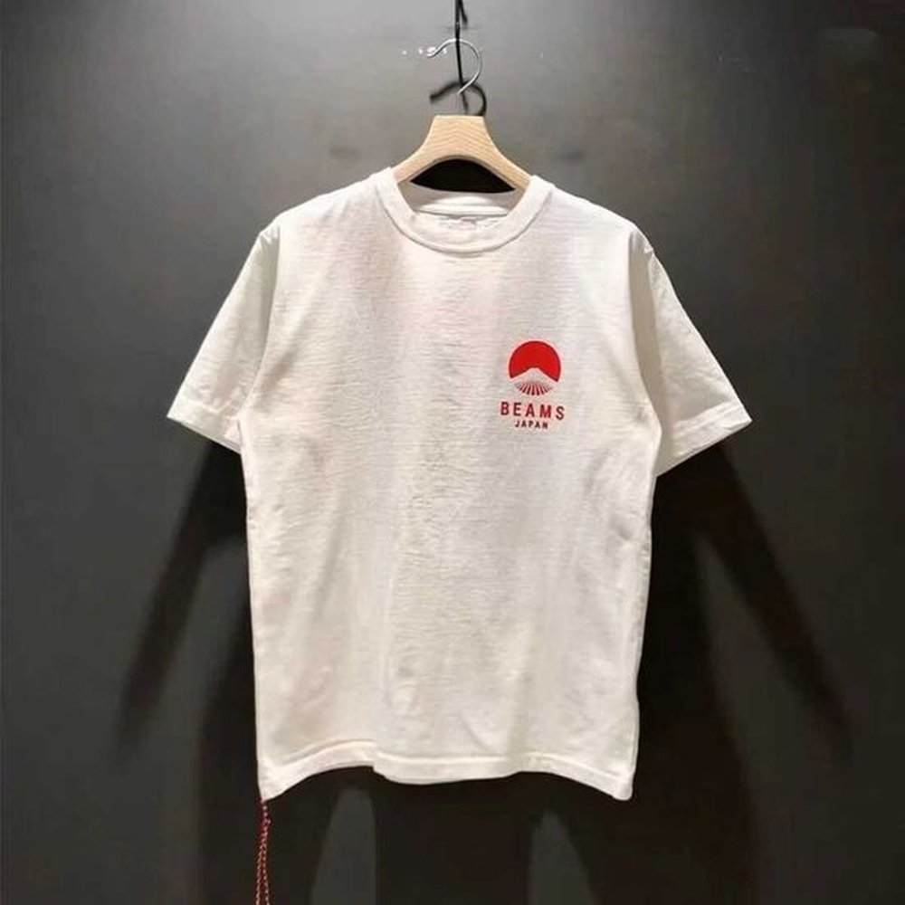 Men's T-Shirts Fashion Brand New Explosive Fashion High-end Trend Fuji Limited Printed Cotton Round Collar Men and Women Couples Short