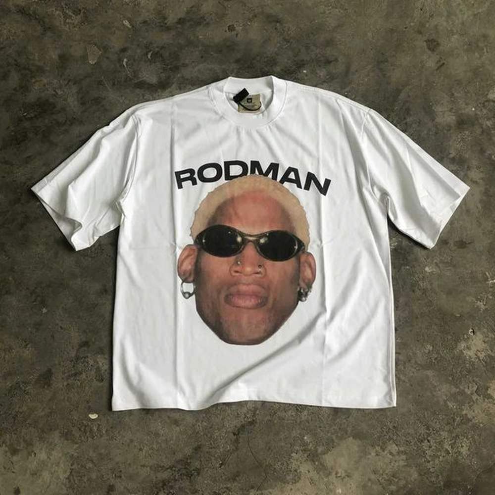 Men's T-Shirts Frog Drift Fashion High Quality Basketball Rodman Graphic Printed T-shirt Casual Loose Extra Large 100% Cotton Top Mens