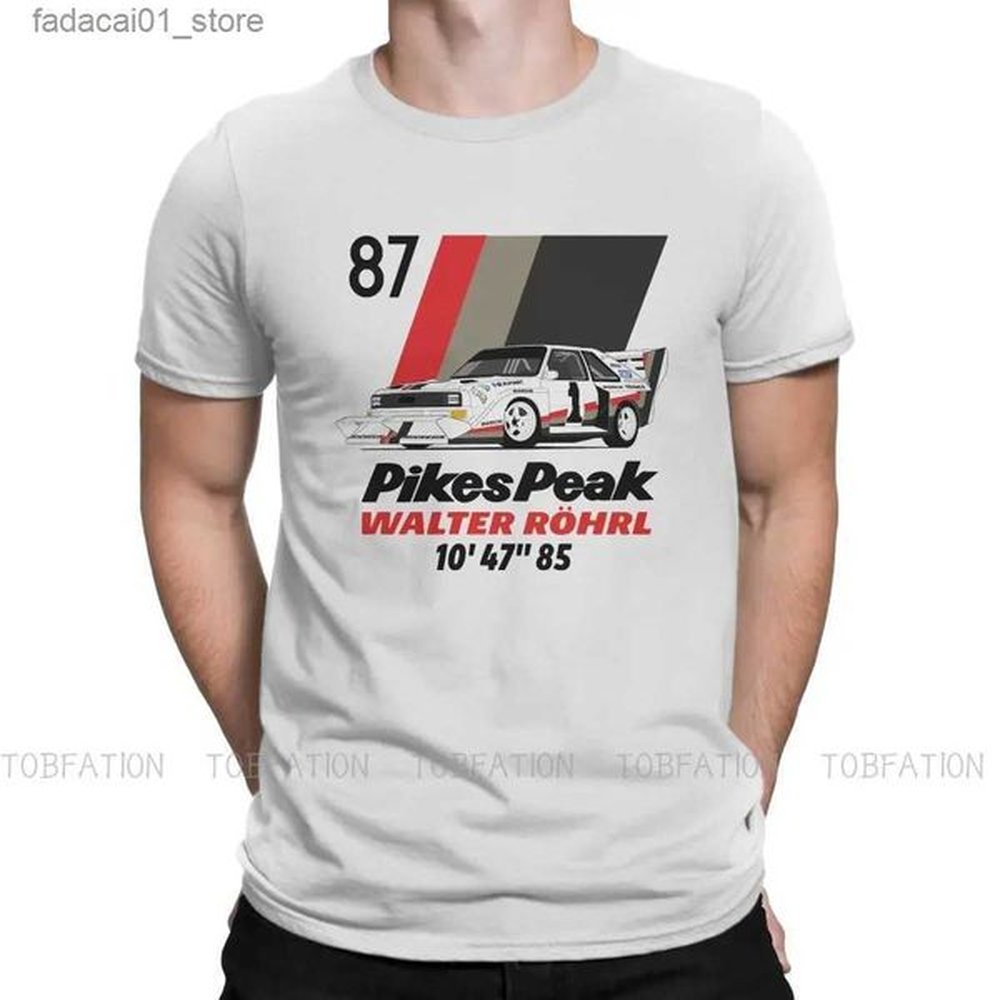 Men's T-Shirts Gran Turismo Racing Game Mens T-shirt Walter Rohrl Parker Peak 87 Humorous Summer T-shirt High Quality New Design Loose