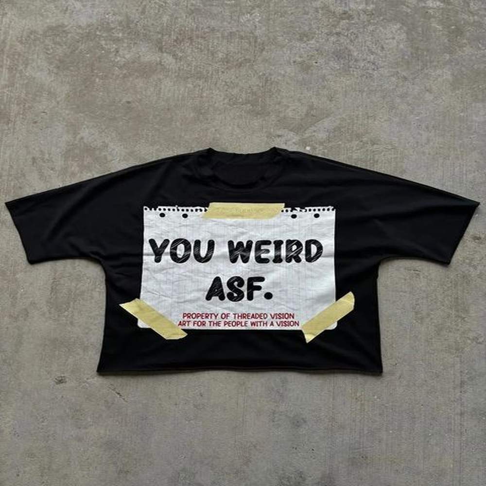 Men's T-Shirts Harajuku adhesive tape print oversized t shirt gothic cotton shirts Couples strt graphic y2k tops goth women clothes H24