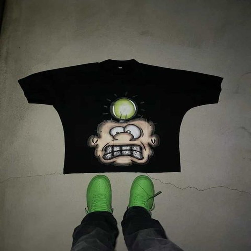 Men's T-Shirts Harajuku Gothic Street Cartoon Printed Cotton Short Sleeve Mens Breathable Y2K Top Hip Hop Oversized T-shirt H250107