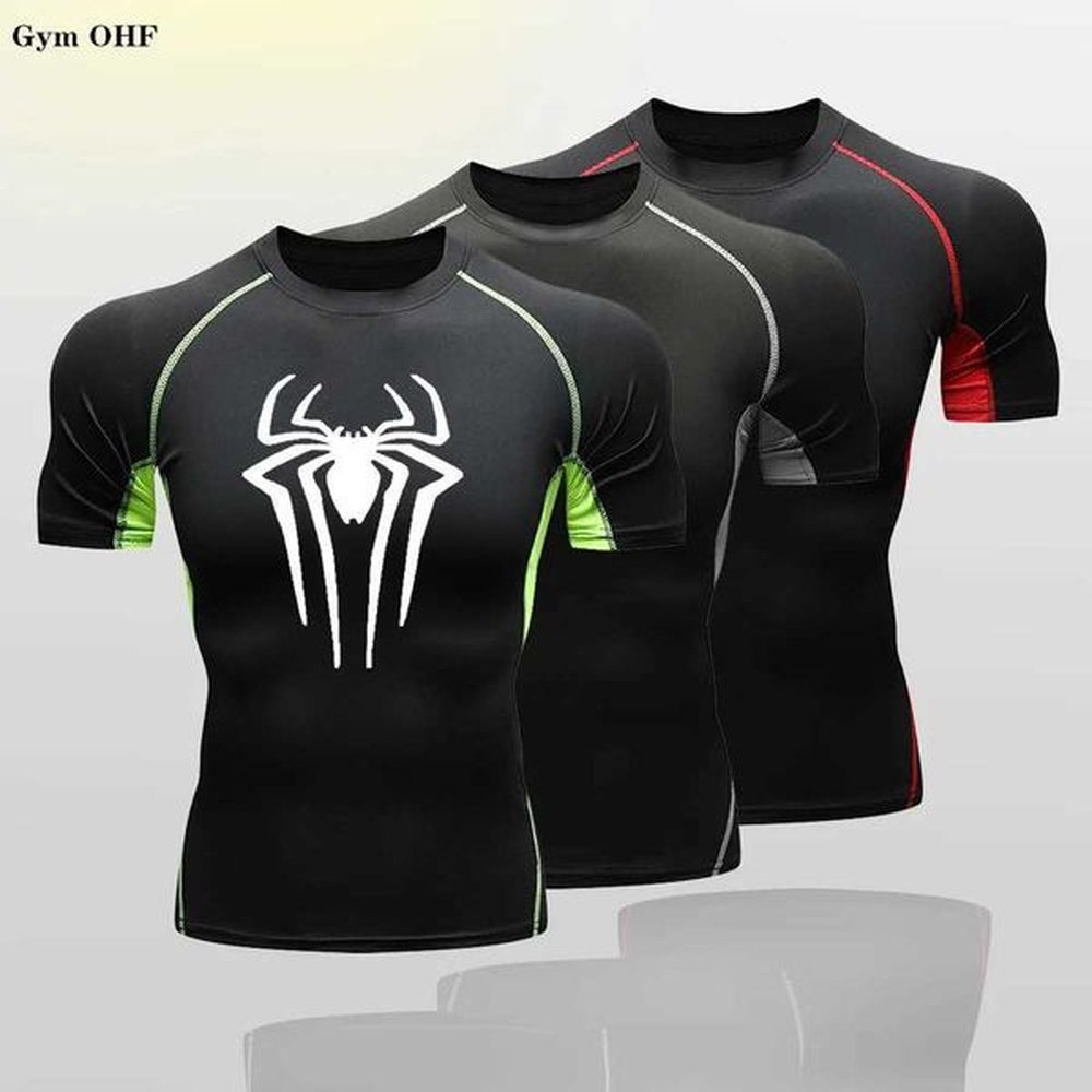 Men's T-Shirts Kids T-Shirt Rashguard Boxing Breathable Boys T-Shirts Sportswear Bjj Compression Pants Gym Tops Children Spi-/Der 2099