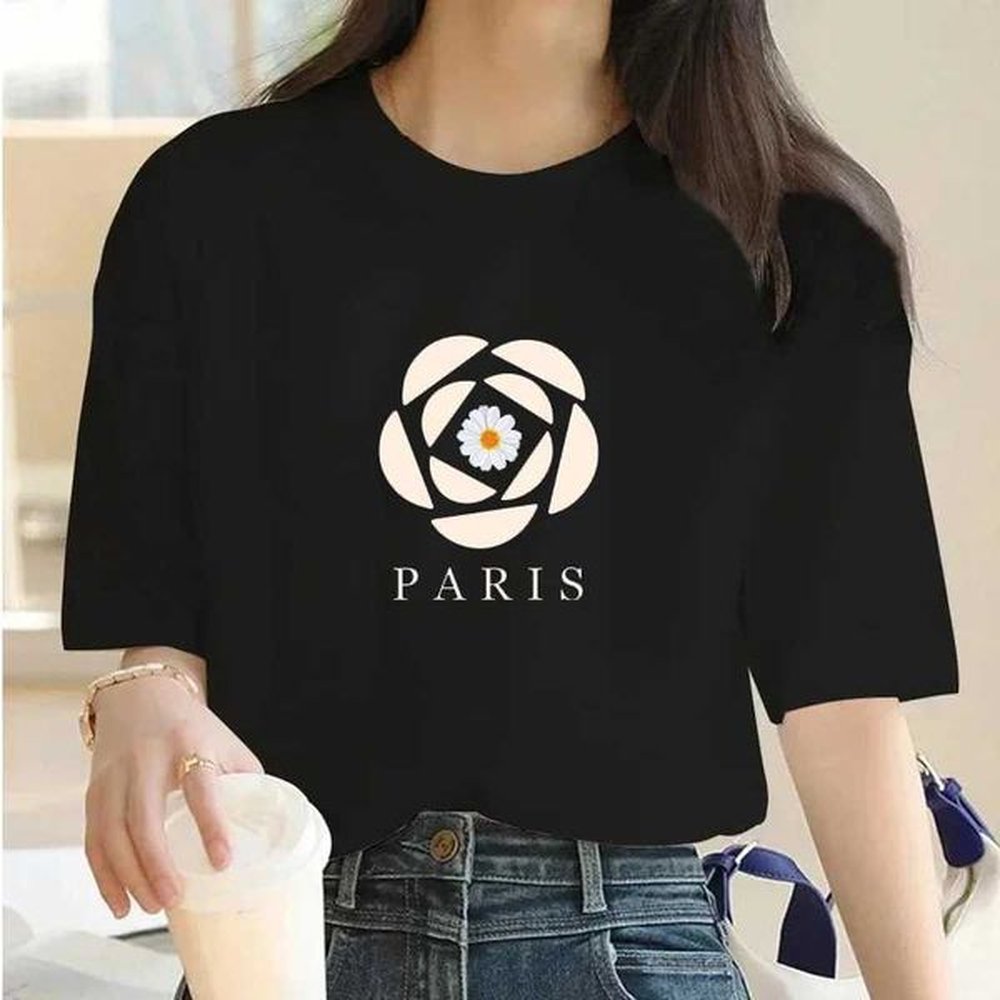 Men's T-Shirts Luxury Brand Camellia Print T Shirt For Man Women Summer Vintage Unisex Oversized T-shirt Y2k Tops Short Slve Unisex H25