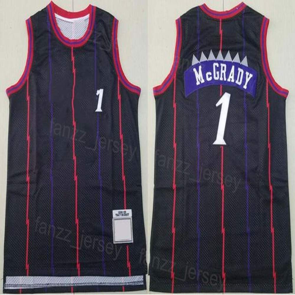 Men's T-Shirts Men Vintage Basketball Throwback Penny Hardaway Jersey Vince Carter 15 Tracy McGrady 1 Stripe Black Blue Color White Pur