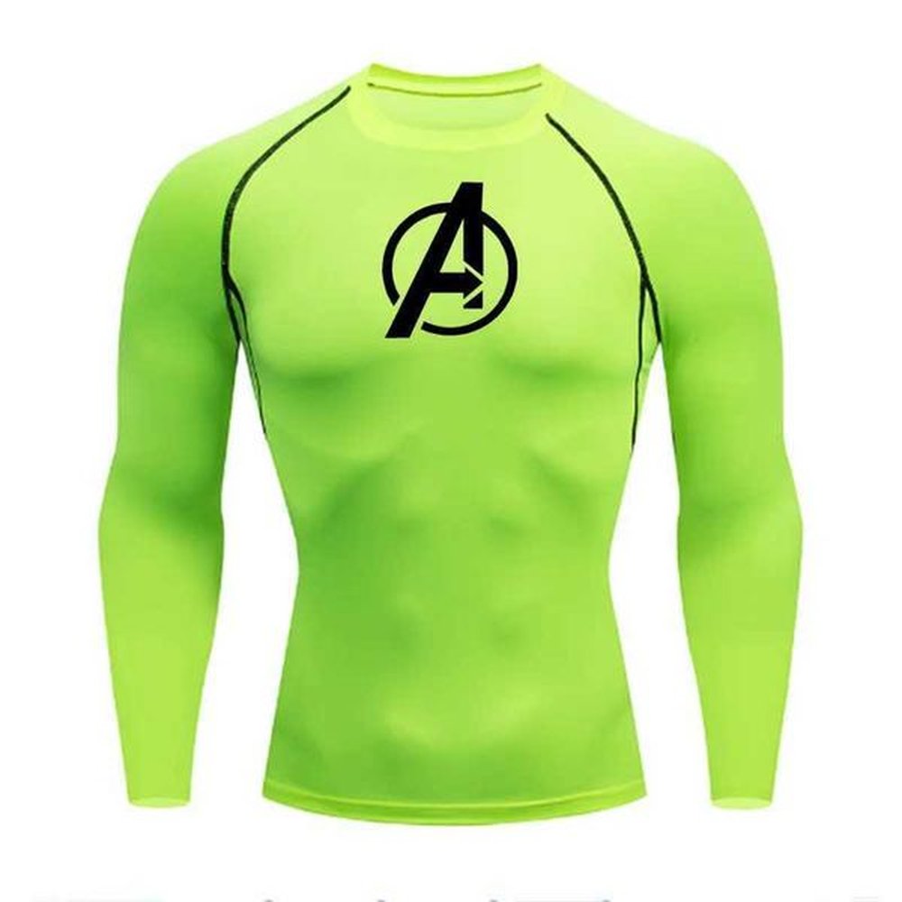 Men's T-Shirts Mens Sports Rashgard Long Sleves T-shirt Printed Compression Mens Running Shirt MMA Exercise Fitness Fast Drying T-shirt