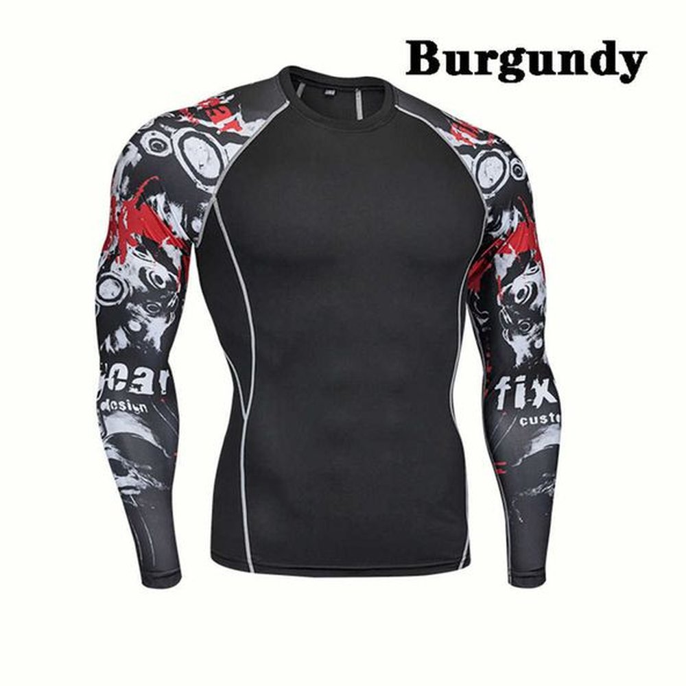 Men's T-Shirts New Quick Dry Fitness Sport T-shirts Male Outdoor Running Climbing Long Sleeve Tee Tights Bodybuilding Solid Tops Men Un