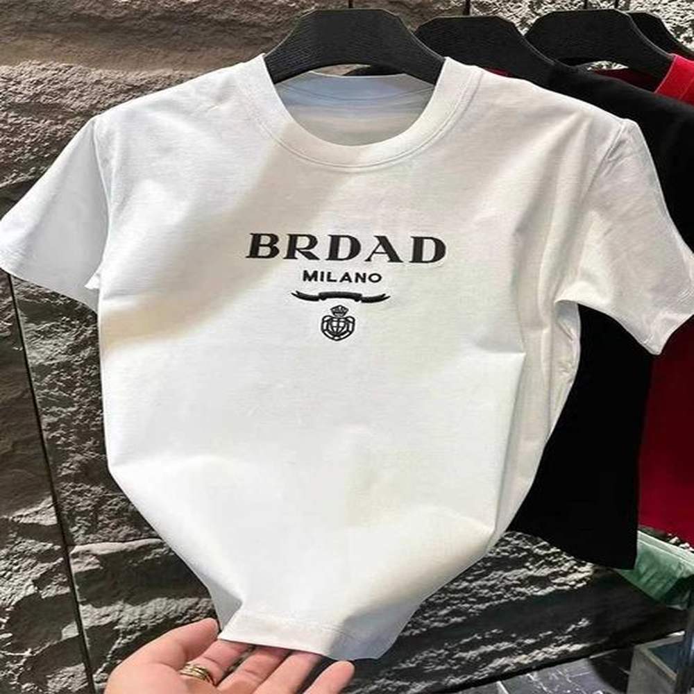Men's T-Shirts 2024 Popular High-end Cotton Short-slved T-shirt for Men 2024 Summer New American Casual Printed Crewneck Clothes for Me