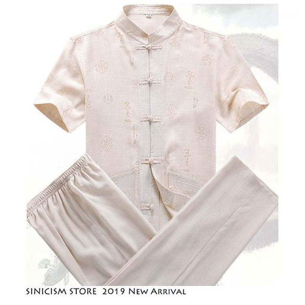 Men's T-Shirts Sinicism Store Dad Loading Casual MenT-shirt Streewear Chinese Style Tang Clothes Mens Tshirt Cotton Linen Male Buckle1