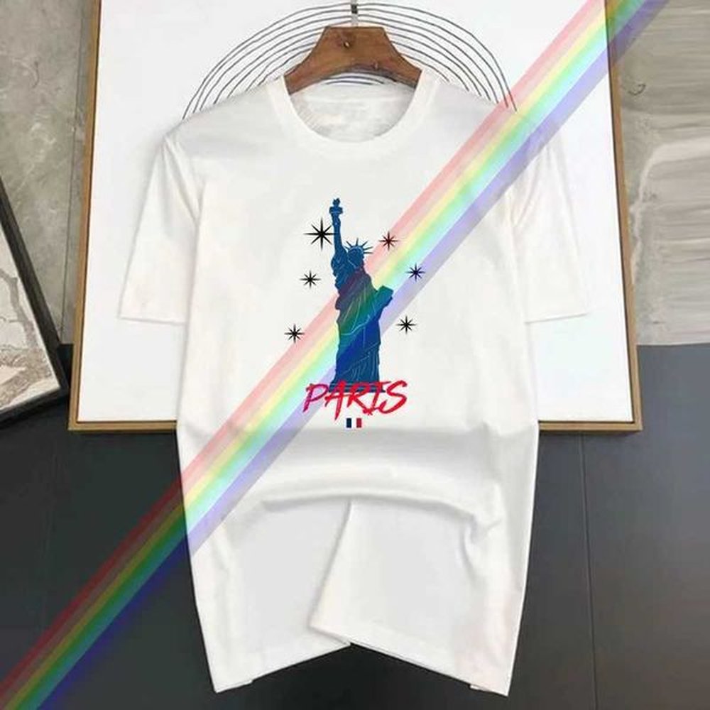 Men's T-Shirts Summer Cotton T-shirt Statue of Liberty Print T-shirt Stylish fun cartoon graphic T-shirt top mens short slve cool T-shi
