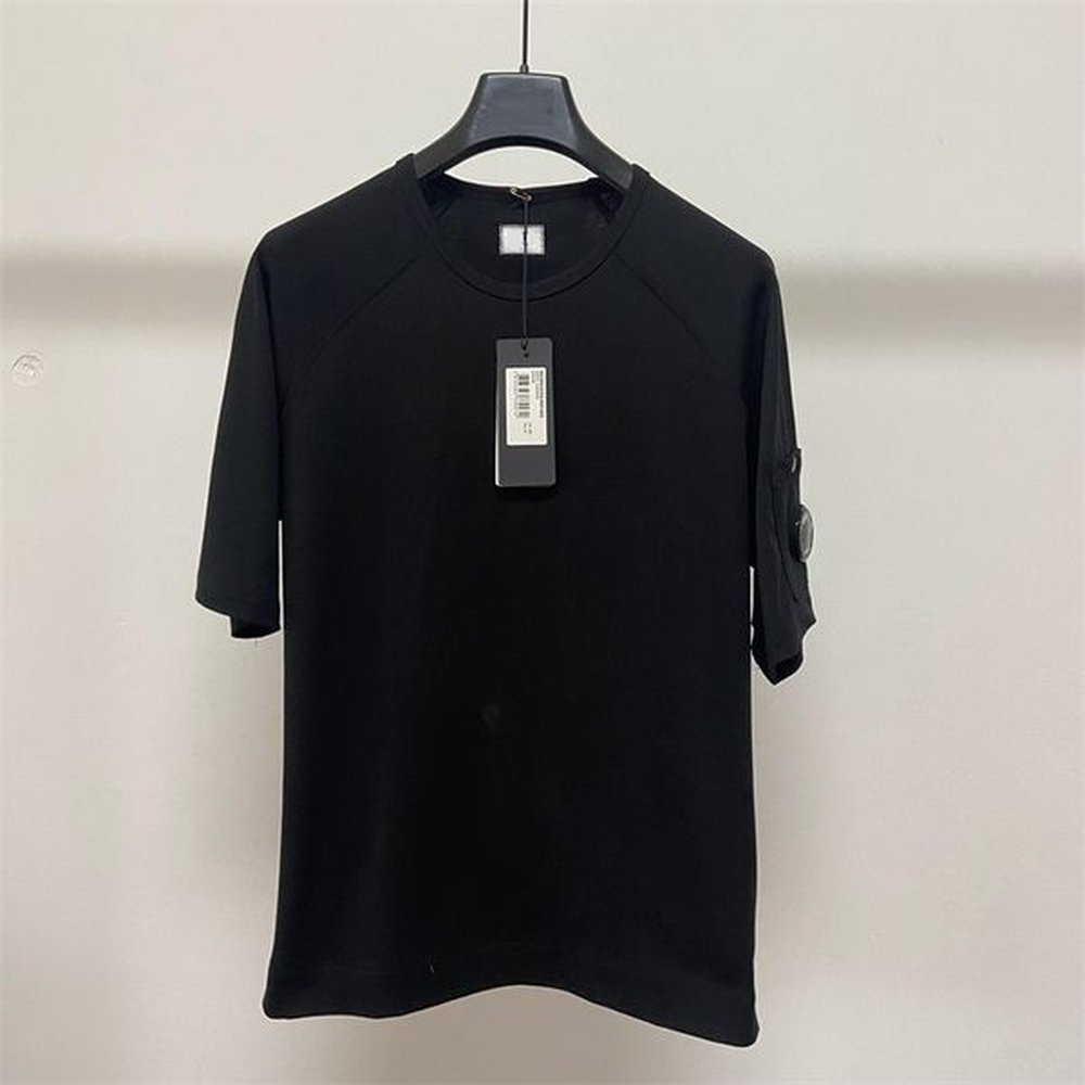 Men's T-Shirts Summer Men T-Shirt Solid pure Cotton Short Sleeve with One Lens Mobile badge T Shirts