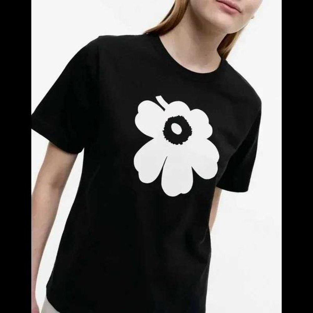 Men's T-Shirts Summer Mens and Womens Cotton T-shirt Flower Print Round Neck Loose Oversized T-shirt Fashion Casual Top Y241220ABCN