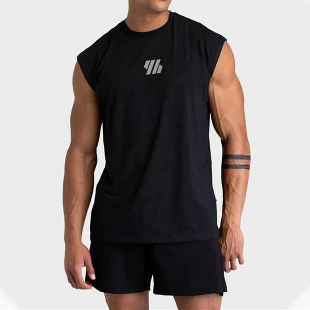 Men's T-Shirts 2024 Summer new Gym Vest Men Bodybuilding Sleeveless Sports Tank Top quick-drying mesh Fitness Running Tank Top men Clot