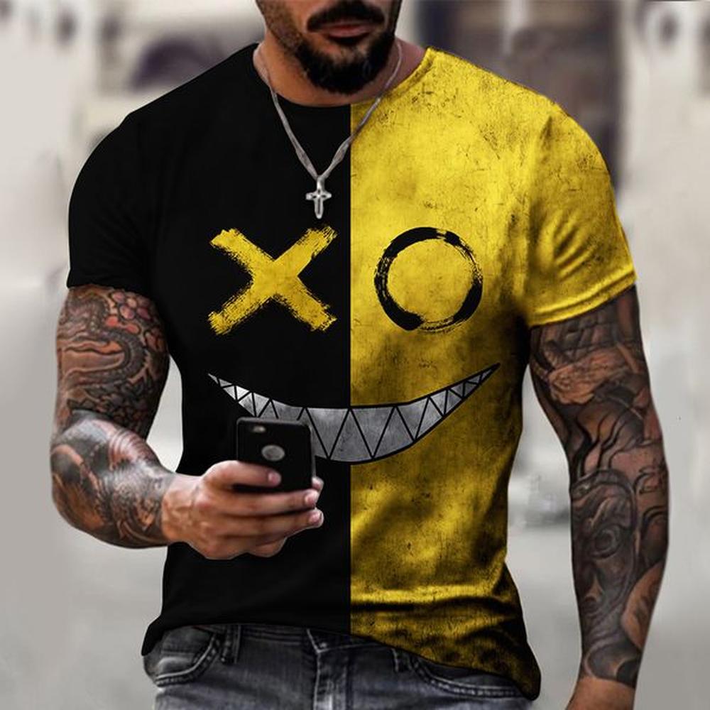 Men's T-Shirts Summer short-sleeved tops T-shirt shirts 3D printing patterns street fashion casual style men's handsome Sportswear