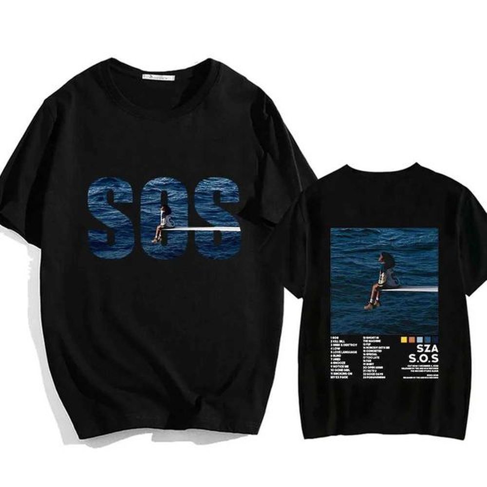Men's T-Shirts 2024 SZA SOS Heavy Psychological Anime T-shirt Funko Popular T-shirt 100% Cotton Mens/Womens T-shirt Printed Hip Hop Car
